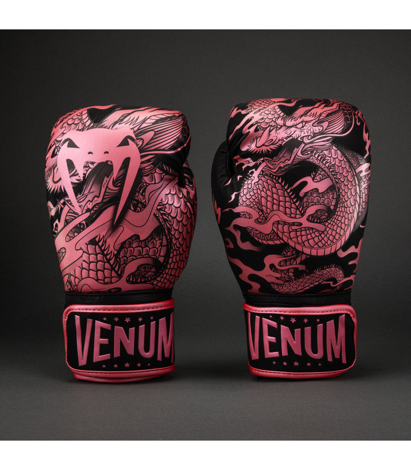 Боксови ръкавици - Venum Dragon's Flight Boxing Gloves - Black/Metallic Pink​